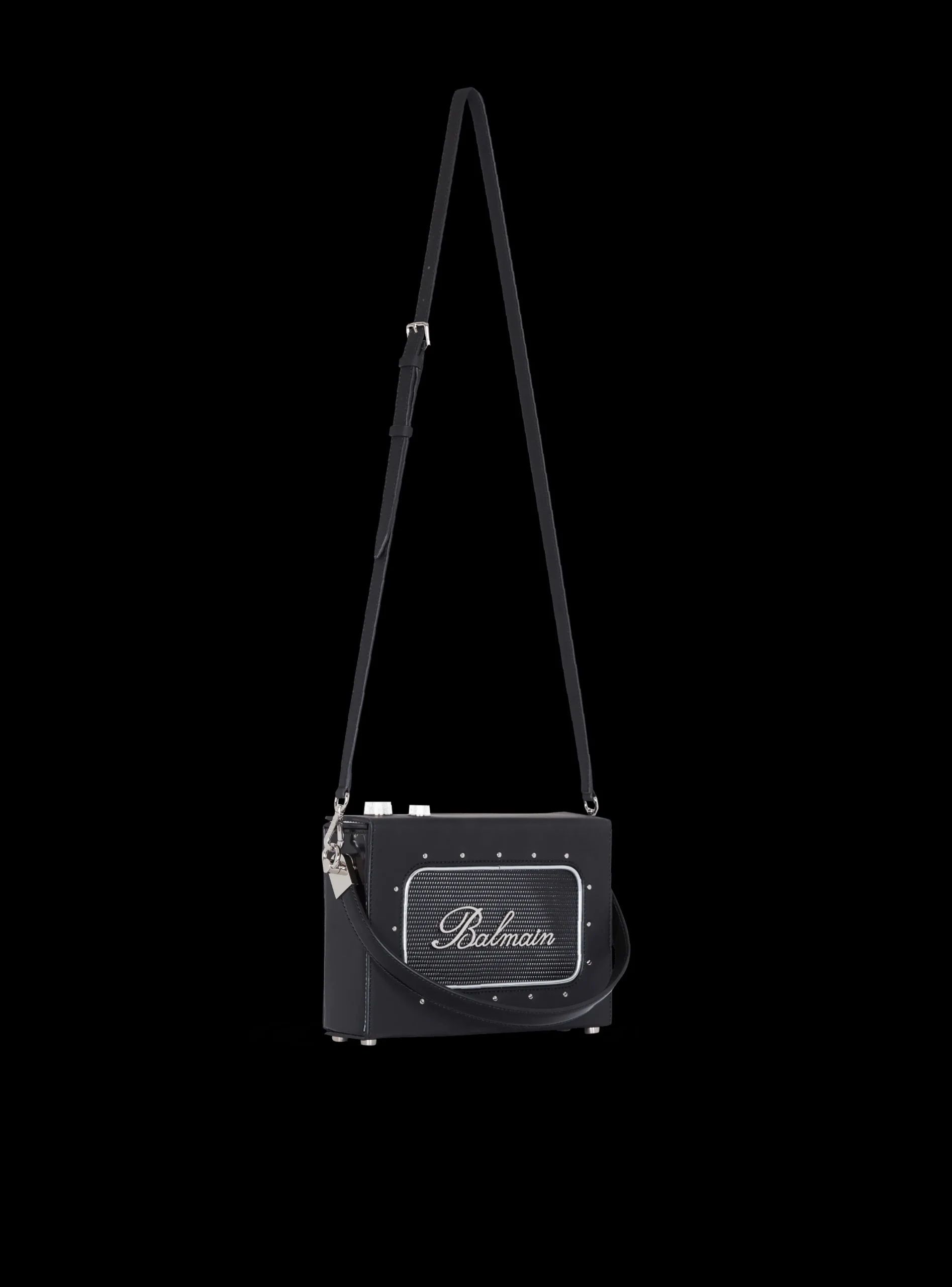 Women Balmain Radio Rubber-effect Leather Bag