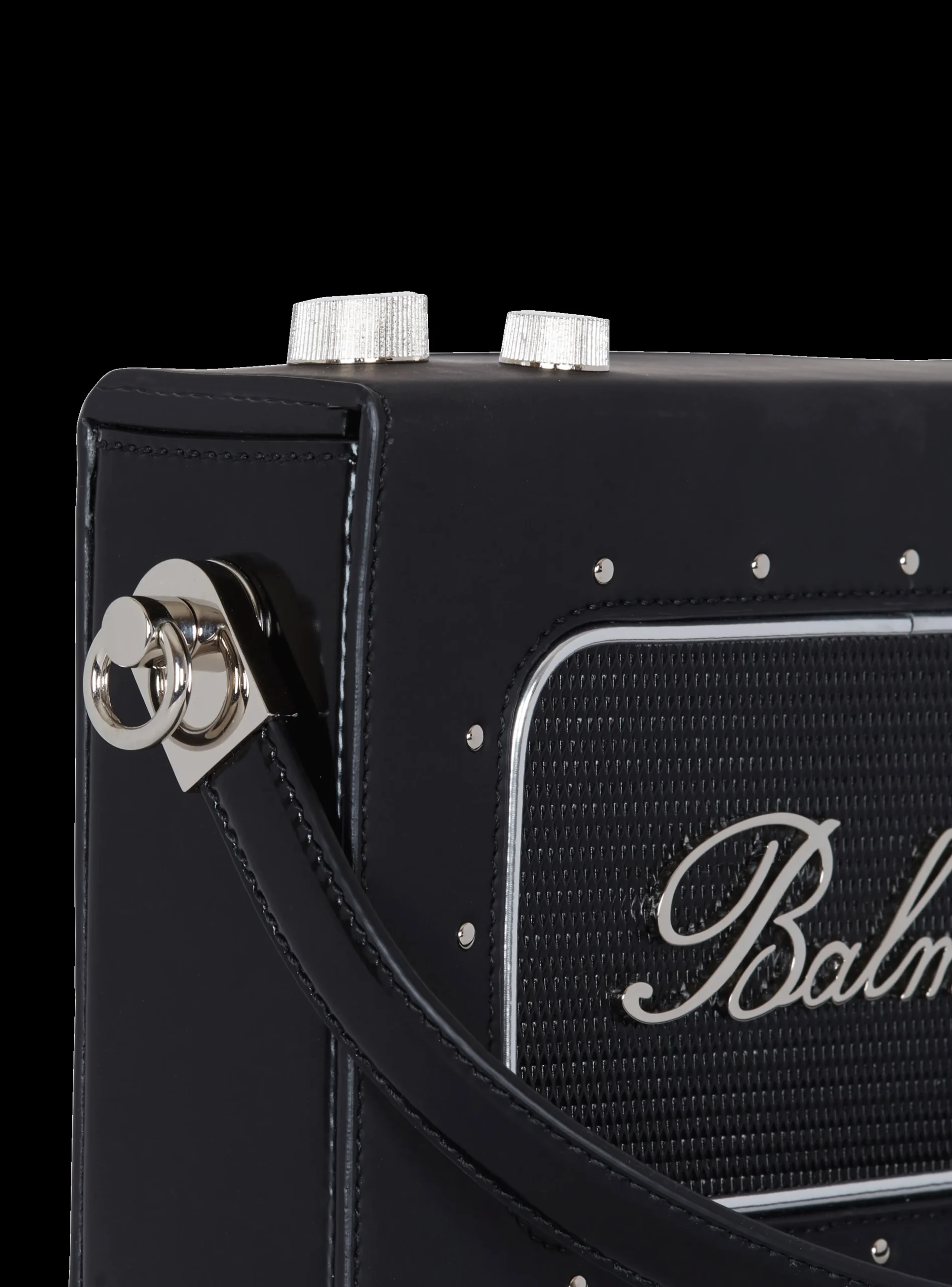 Women Balmain Radio Rubber-effect Leather Bag