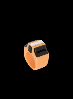 Women Balmain Resin And Rhinestone Ring
