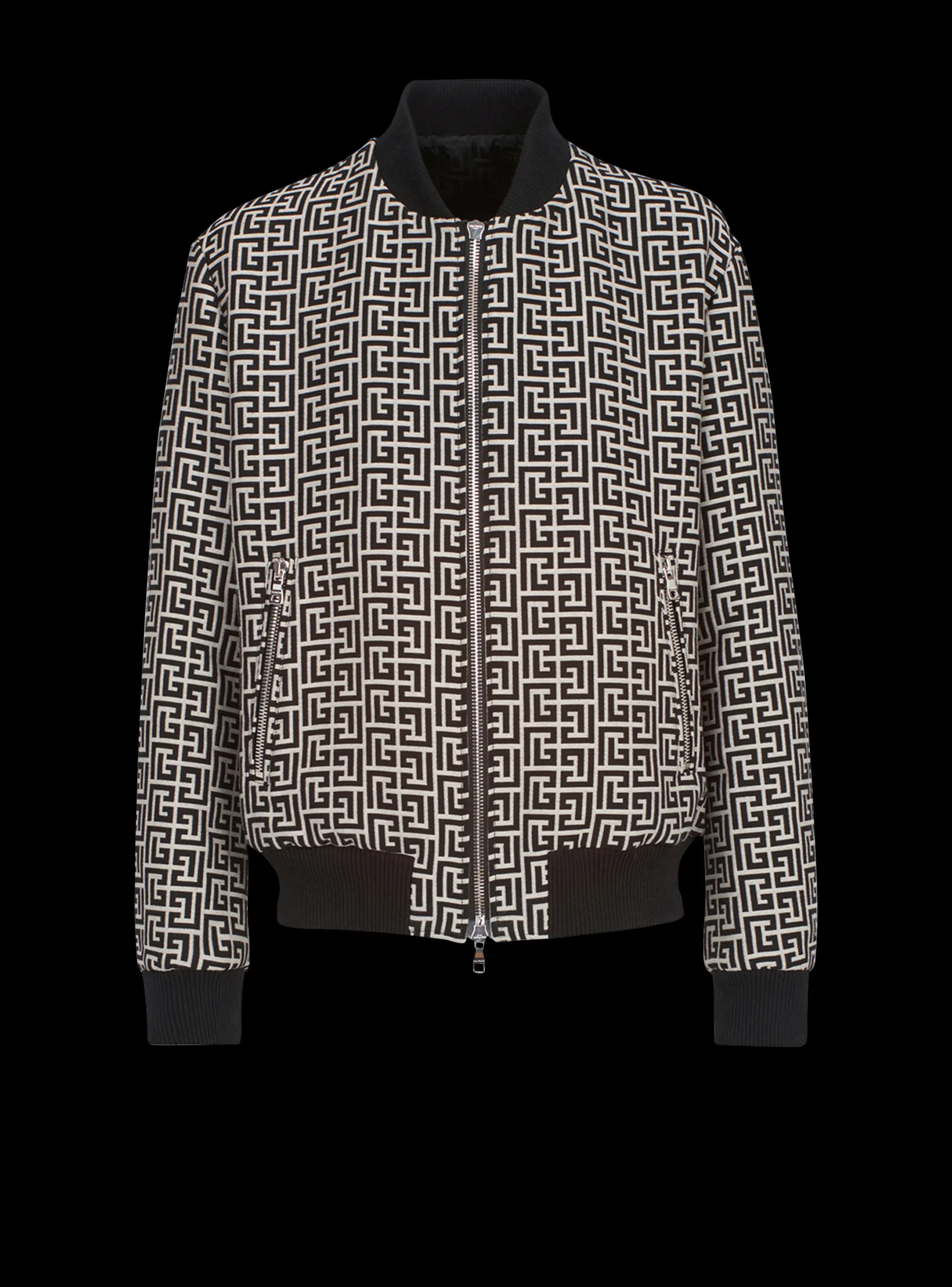 Balmain Reversible Cotton Bomber Jacket With Monogram