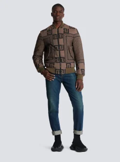 Balmain Reversible Mini Monogram Bomber Jacket