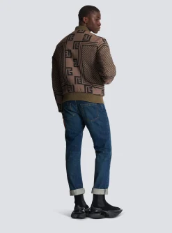 Balmain Reversible Mini Monogram Bomber Jacket