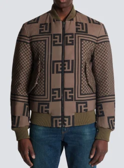 Balmain Reversible Mini Monogram Bomber Jacket