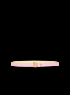 Women Balmain Reversible Smooth Calfskin Leather Skinny B-Belt