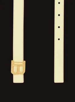 Women Balmain Reversible Smooth Calfskin Leather Skinny B-Belt