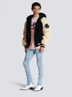 Balmain Reversible Varsity-style Puffer Jacket With Hood