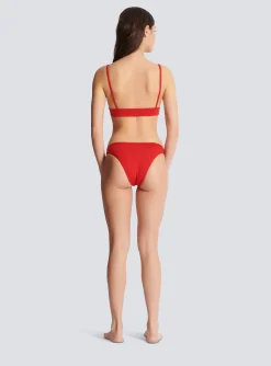 Women Balmain Rhinestoned Triangle Bikini