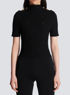 Women Balmain Ribbed Knit Top