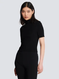 Women Balmain Ribbed Knit Top