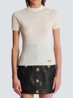 Women Balmain Ribbed Knit Top