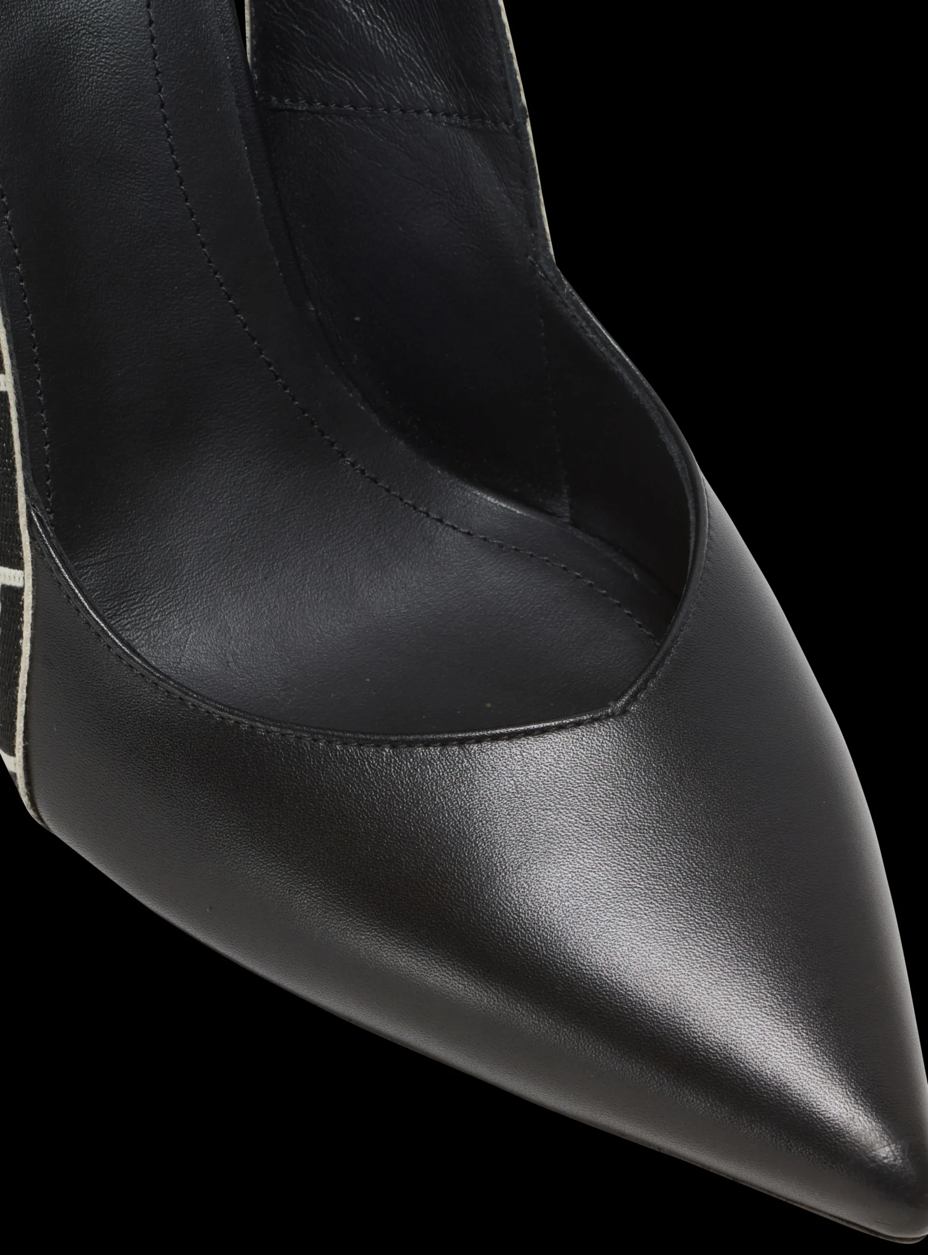 Women Balmain Ruby Monogrammed Leather Slingbacks