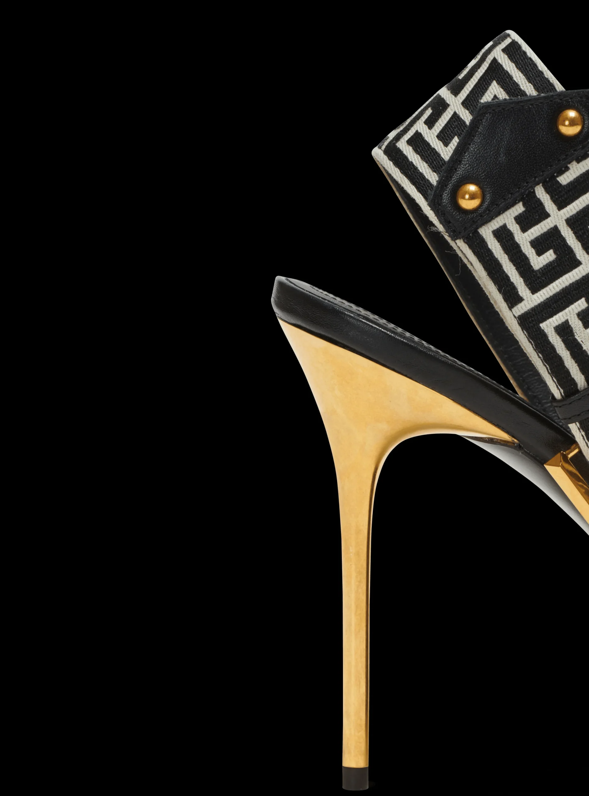 Women Balmain Ruby Monogrammed Leather Slingbacks