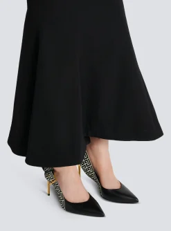 Women Balmain Ruby Monogrammed Leather Slingbacks
