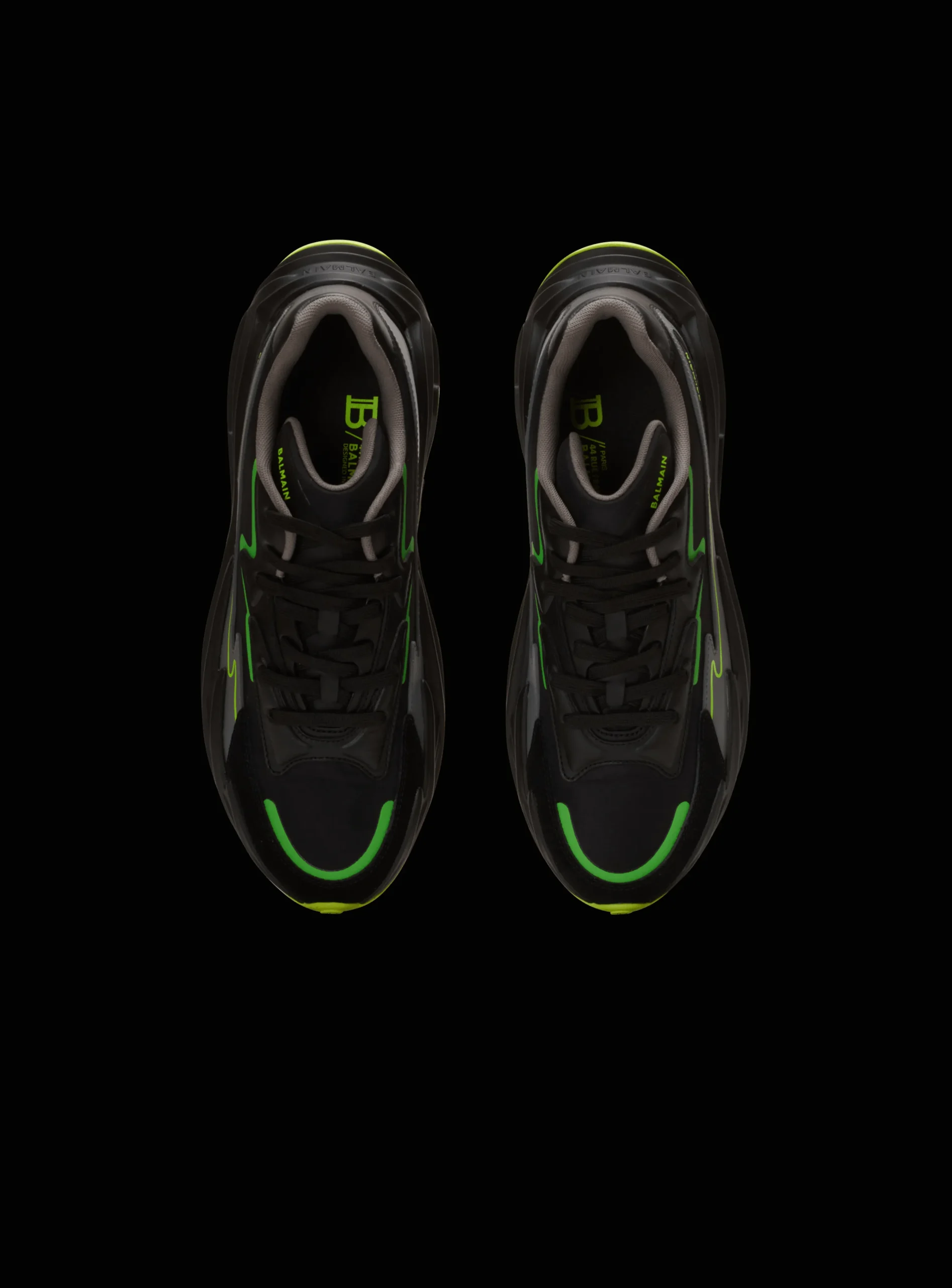 Balmain Run-Row Leather And Nylon Trainers
