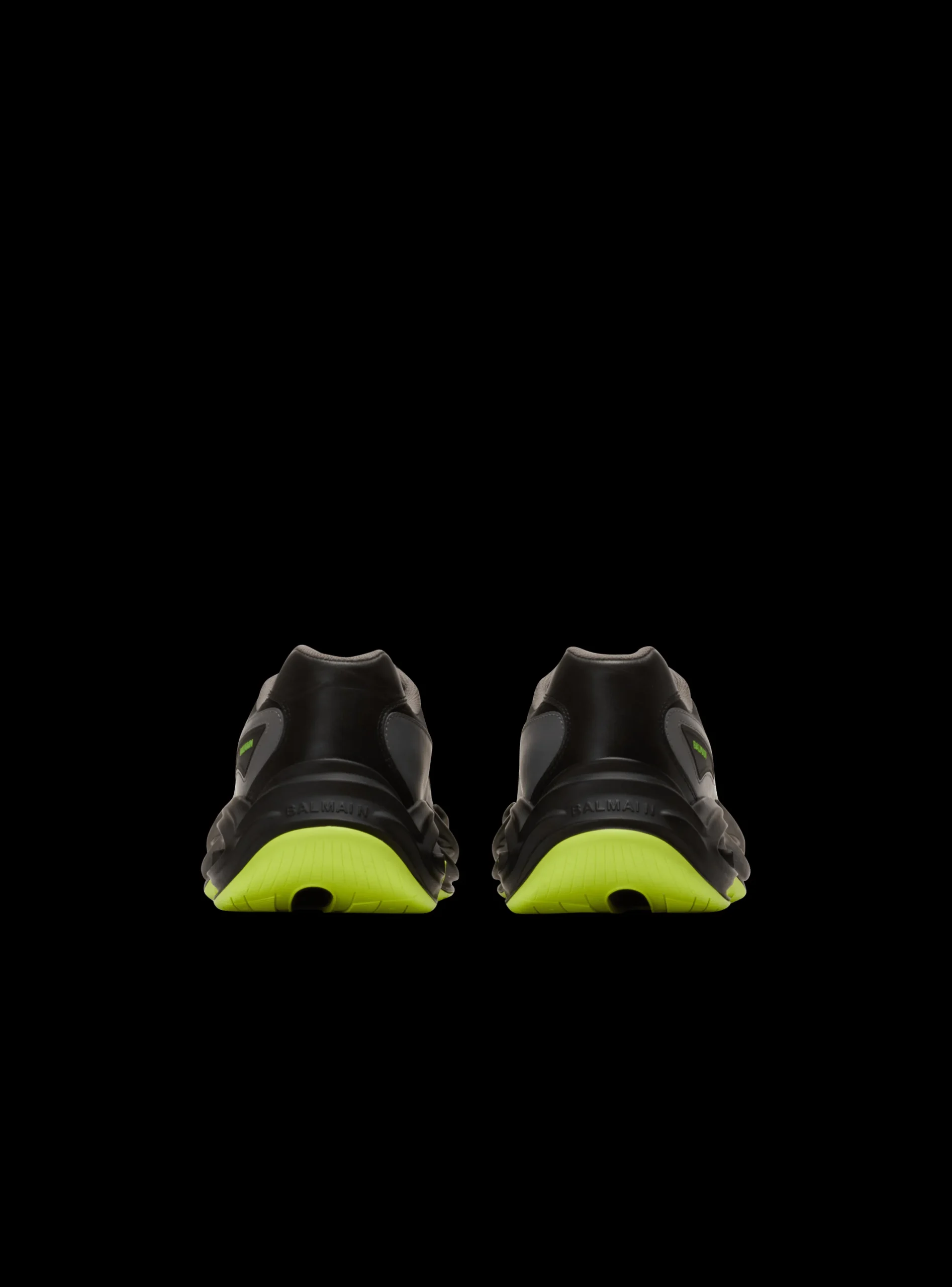 Balmain Run-Row Leather And Nylon Trainers