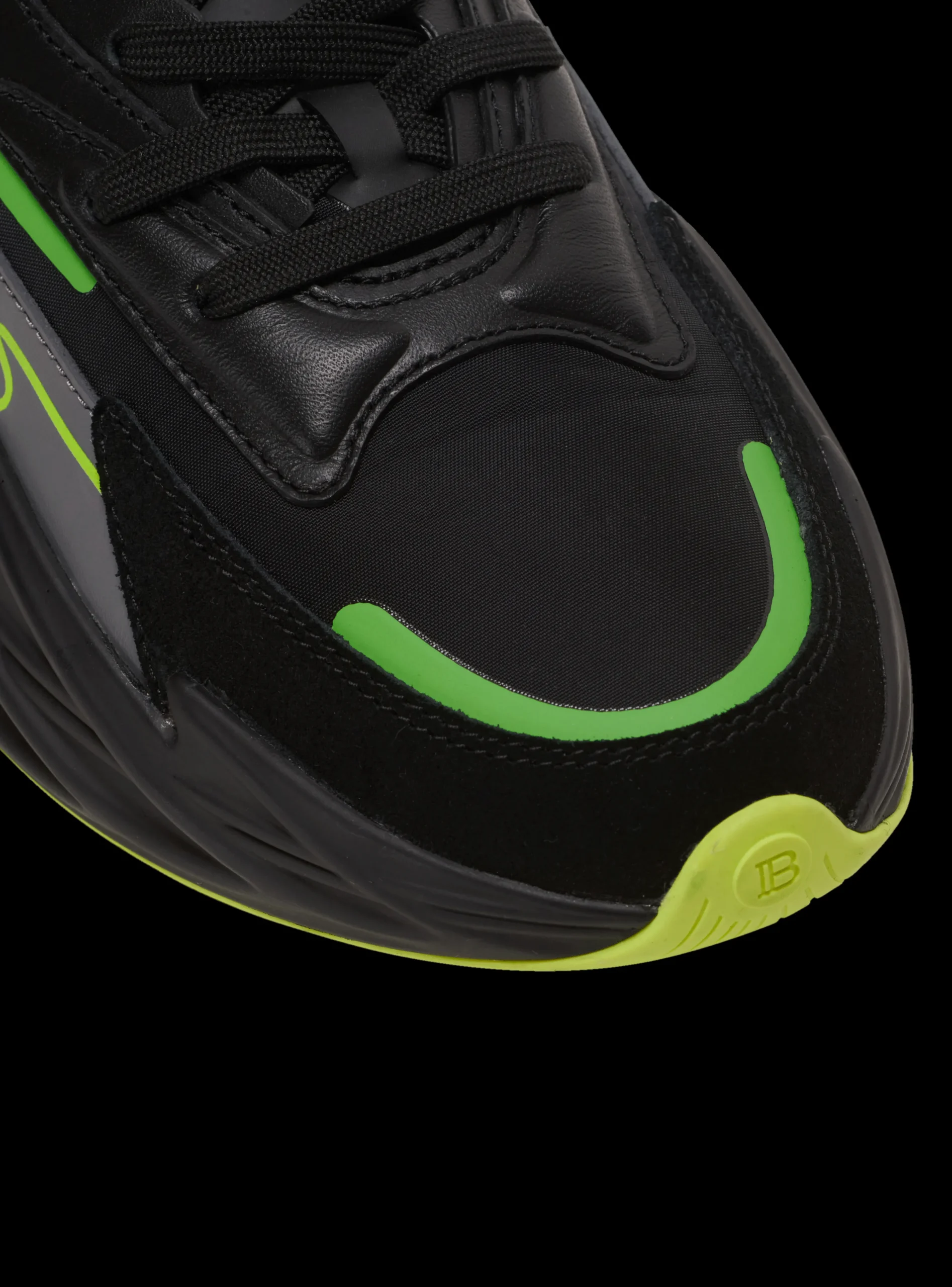 Balmain Run-Row Leather And Nylon Trainers