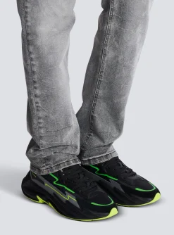 Balmain Run-Row Leather And Nylon Trainers