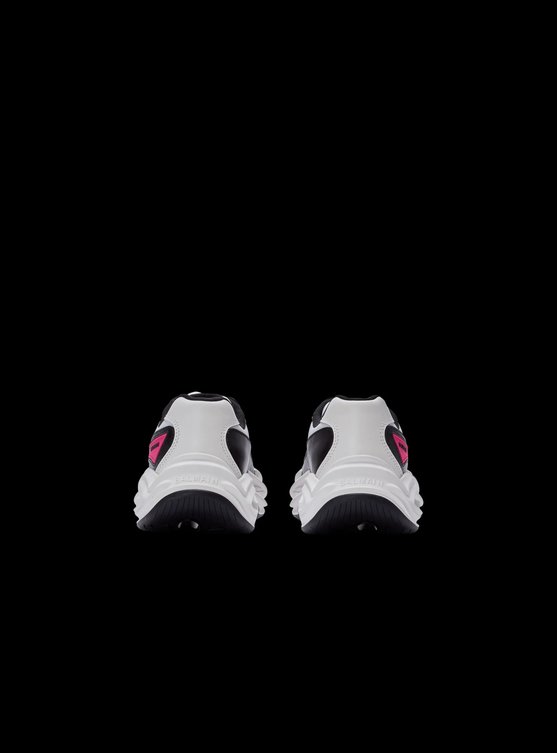 Women Balmain Run-Row Leather And Nylon Trainers