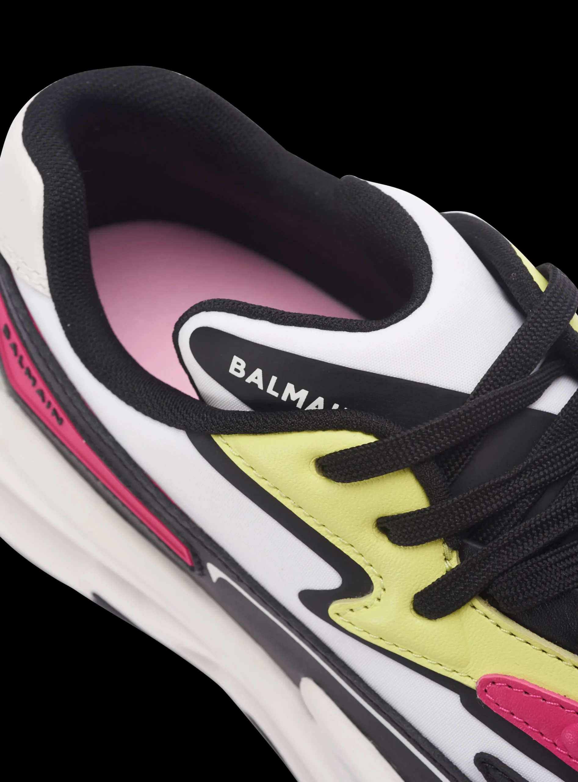 Women Balmain Run-Row Leather And Nylon Trainers