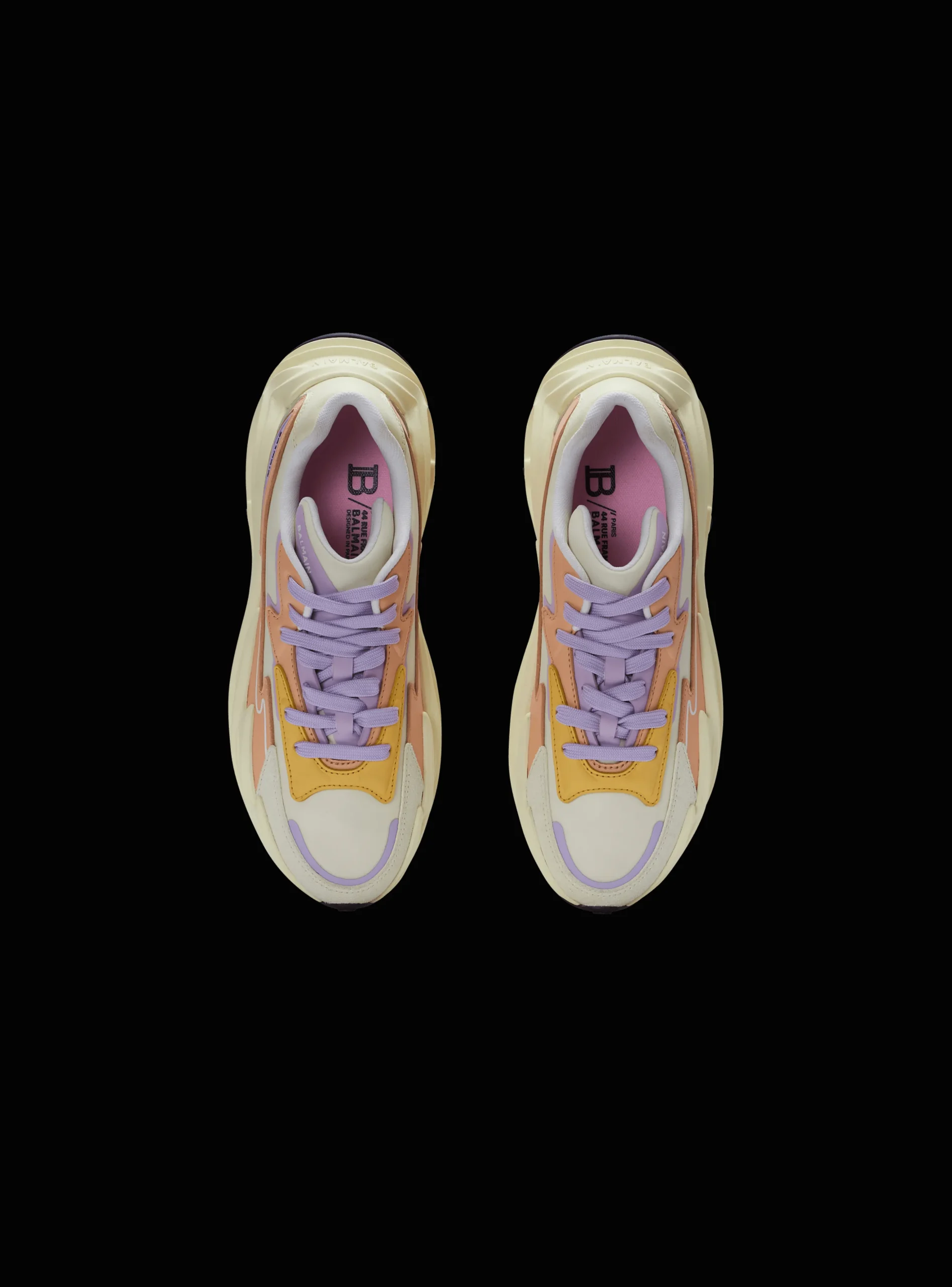 Women Balmain Run-Row Leather And Nylon Trainers