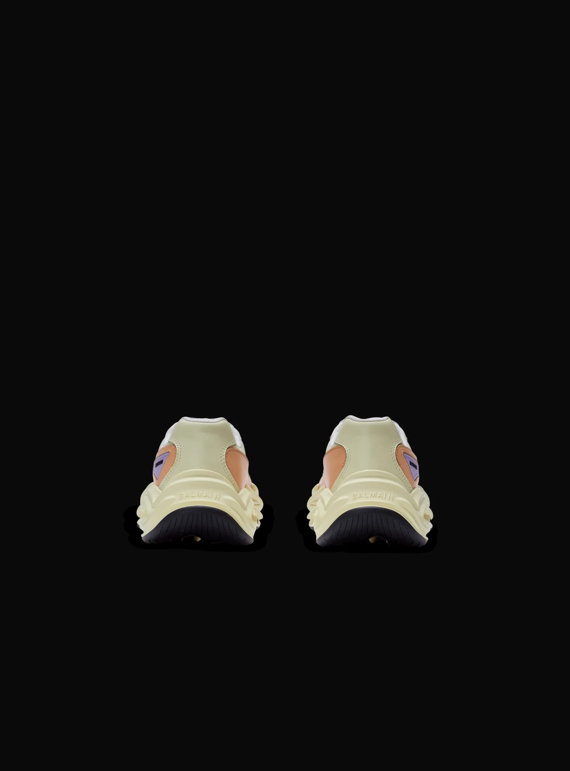 Women Balmain Run-Row Leather And Nylon Trainers