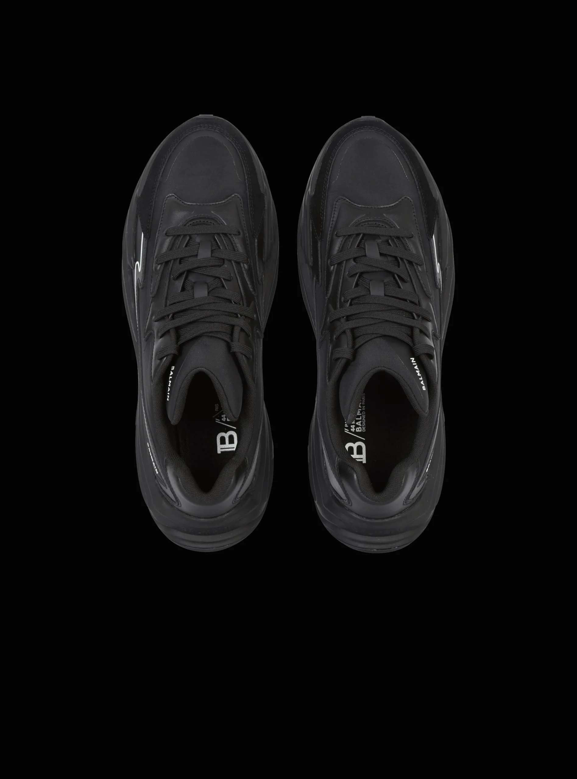 Women Balmain Run-Row Leather Trainers