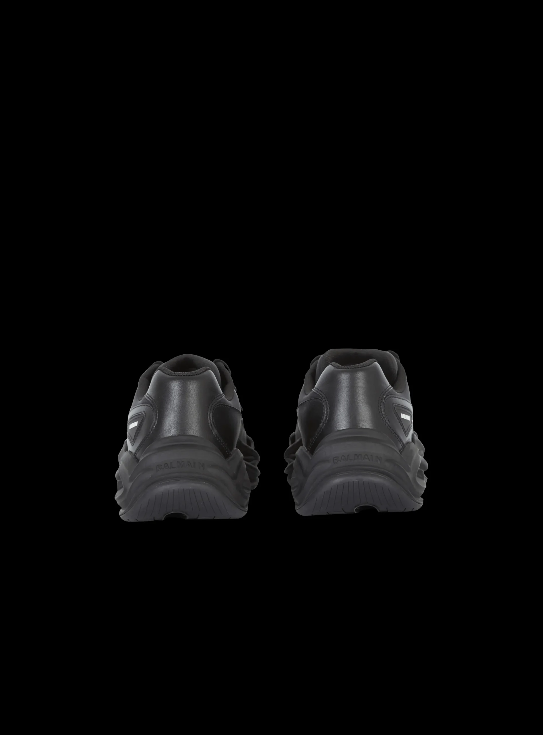 Women Balmain Run-Row Leather Trainers