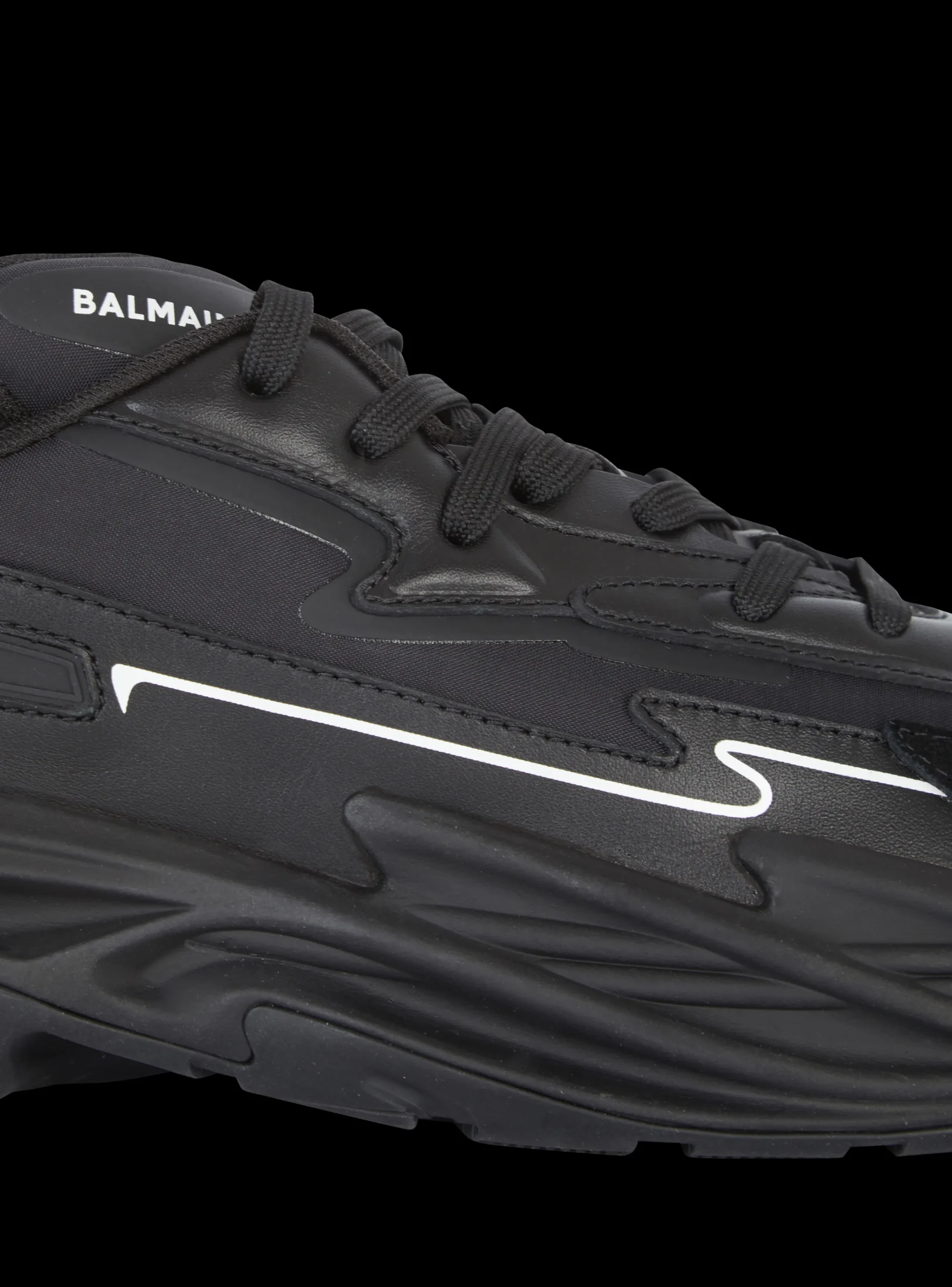 Women Balmain Run-Row Leather Trainers