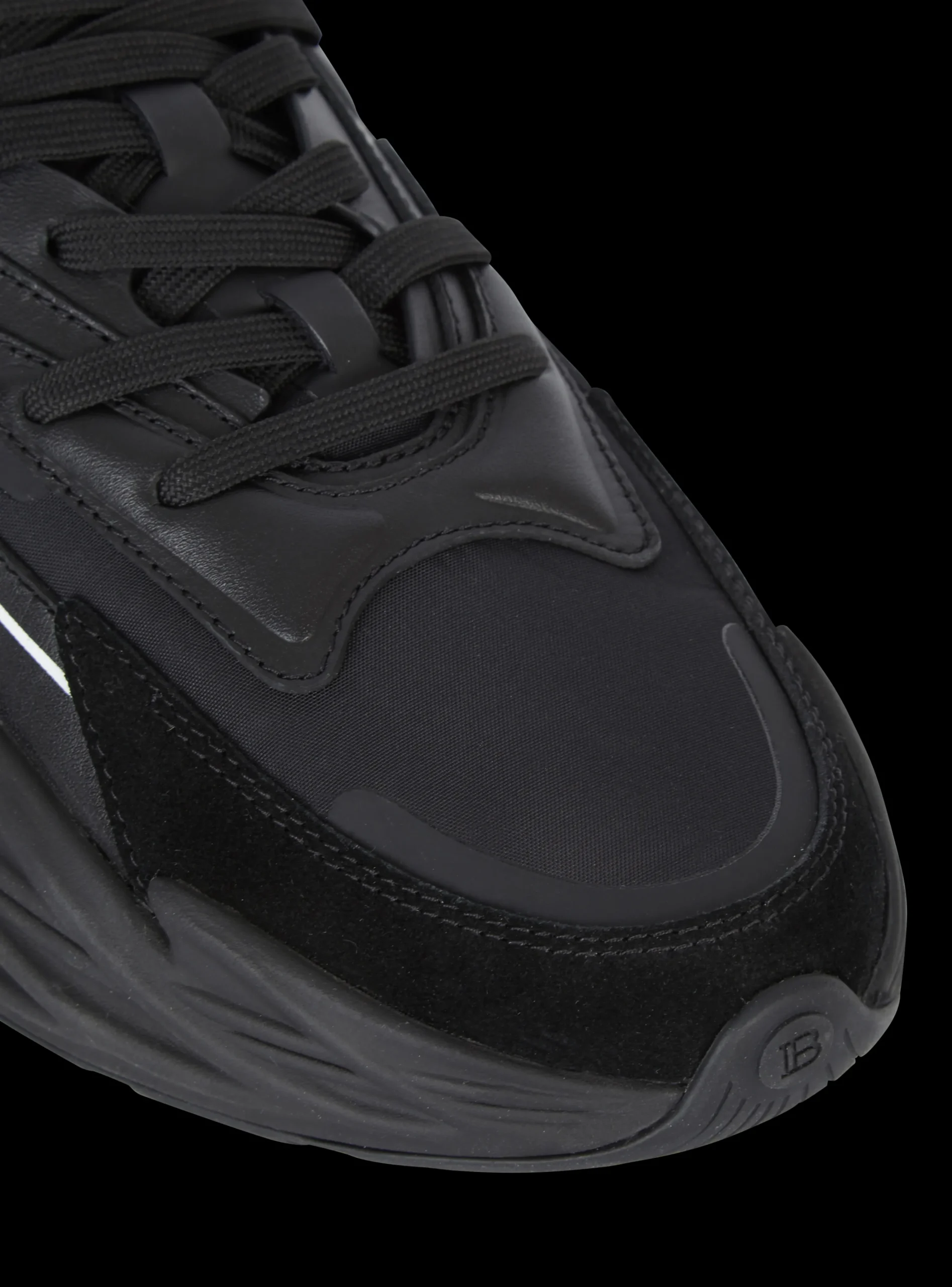 Women Balmain Run-Row Leather Trainers