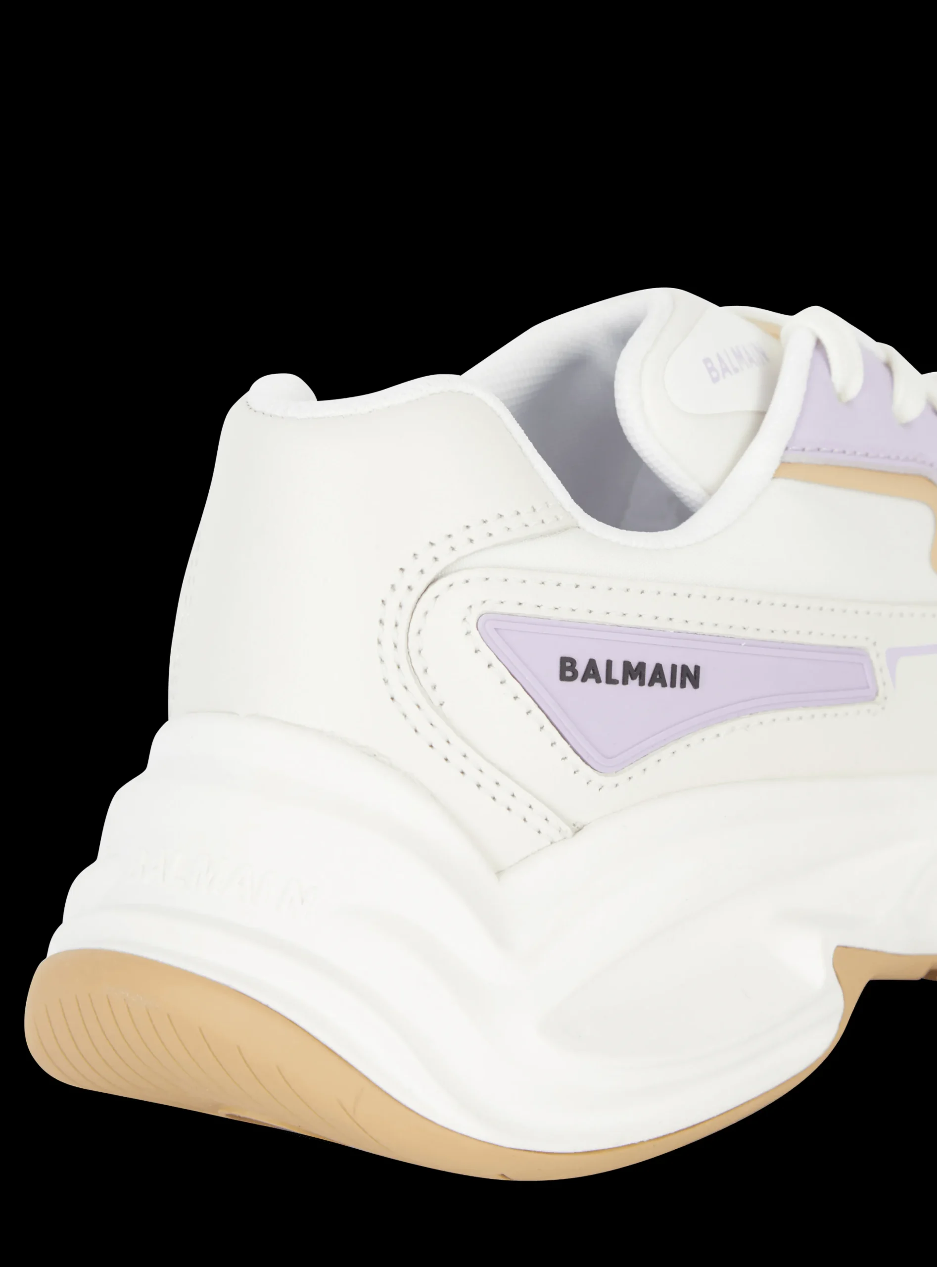 Women Balmain Run-Row Leather Trainers