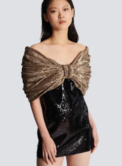 Women Balmain Sequinned Dress With Oversized Bow
