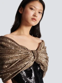Women Balmain Sequinned Dress With Oversized Bow