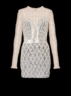 Women Balmain Short Beaded Dress