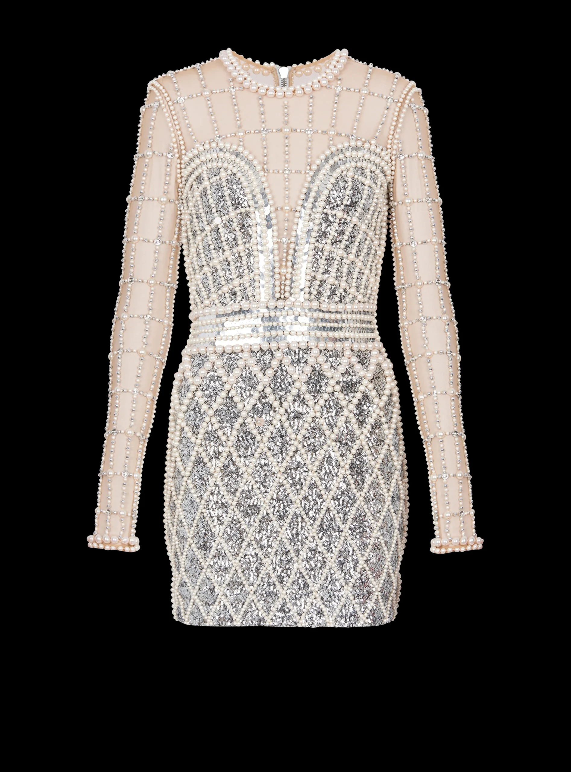 Women Balmain Short Beaded Dress