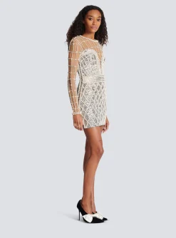 Women Balmain Short Beaded Dress
