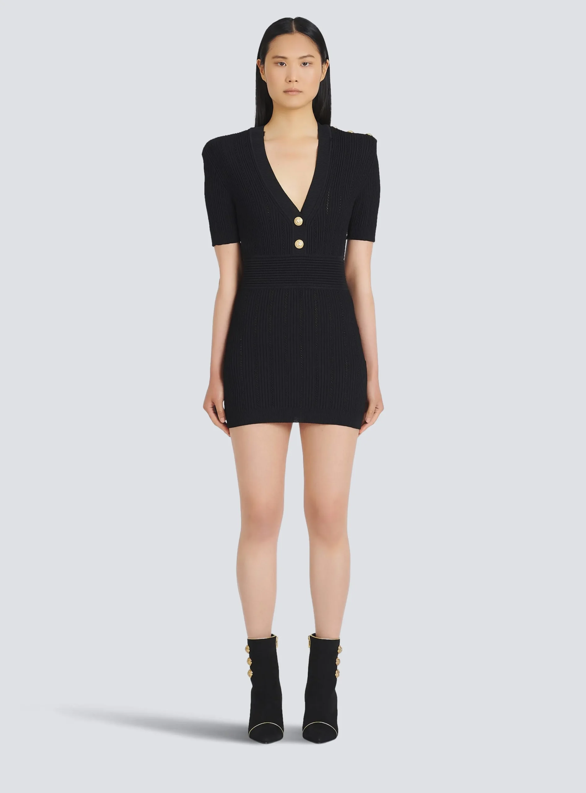 Women Balmain Short Eco-designed Knit Dress