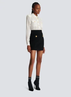 Women Balmain Short Knit Skirt