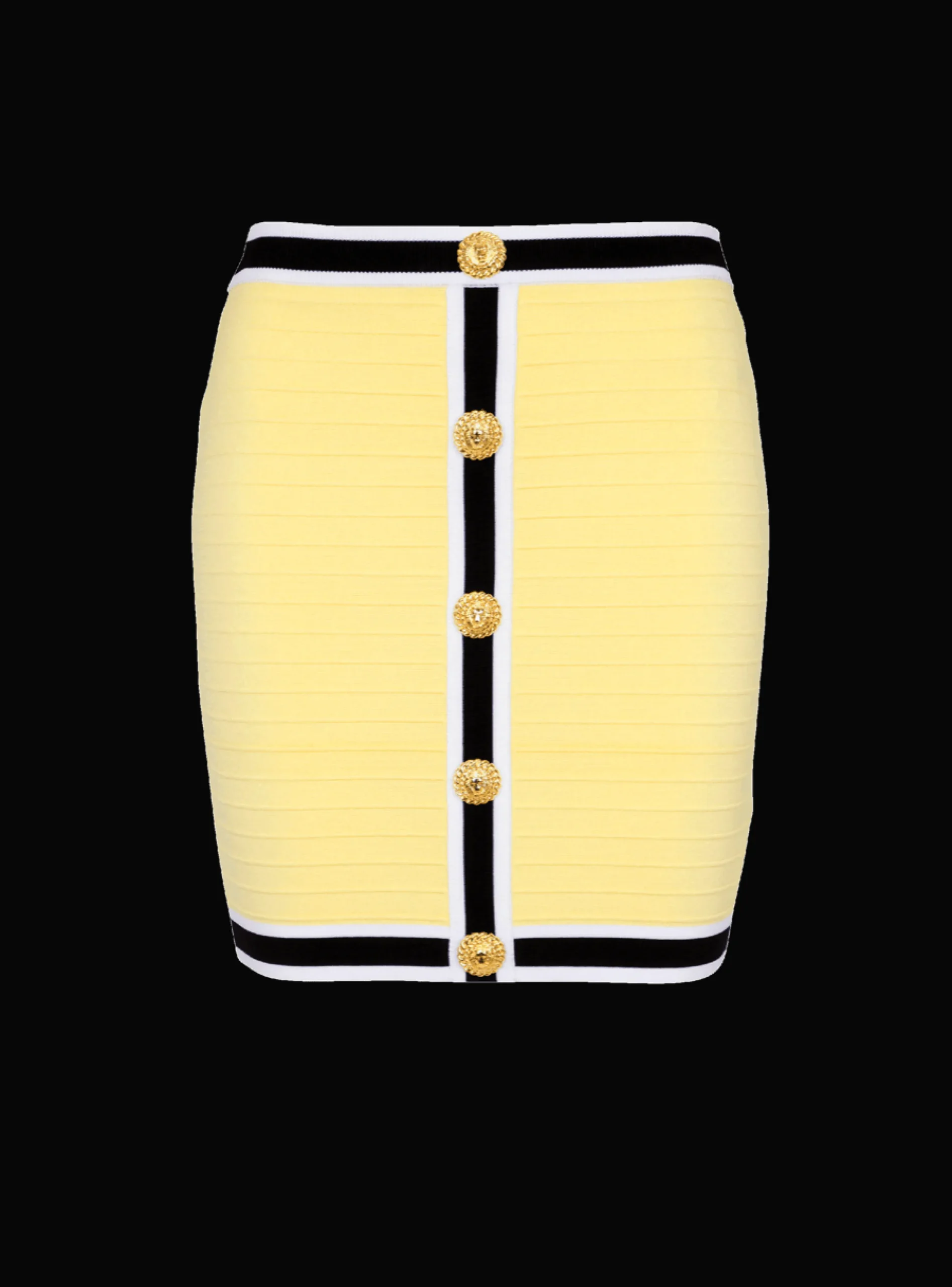 Women Balmain Short Knit Skirt With Buttons