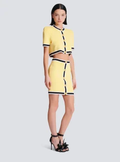Women Balmain Short Knit Skirt With Buttons