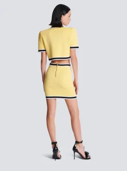 Women Balmain Short Knit Skirt With Buttons