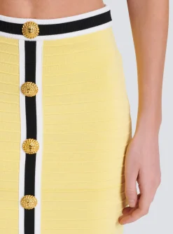 Women Balmain Short Knit Skirt With Buttons