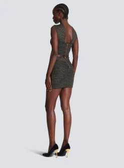 Women Balmain Short Knit Skirt With Stripes