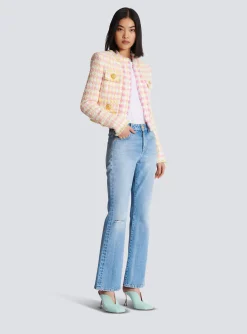 Women Balmain Short Miami Tweed Jacket