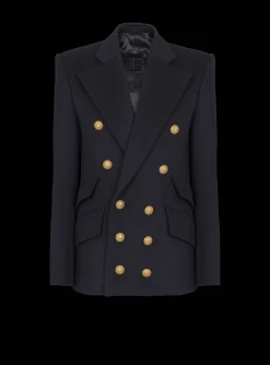 Women Balmain Short Military-style Coat