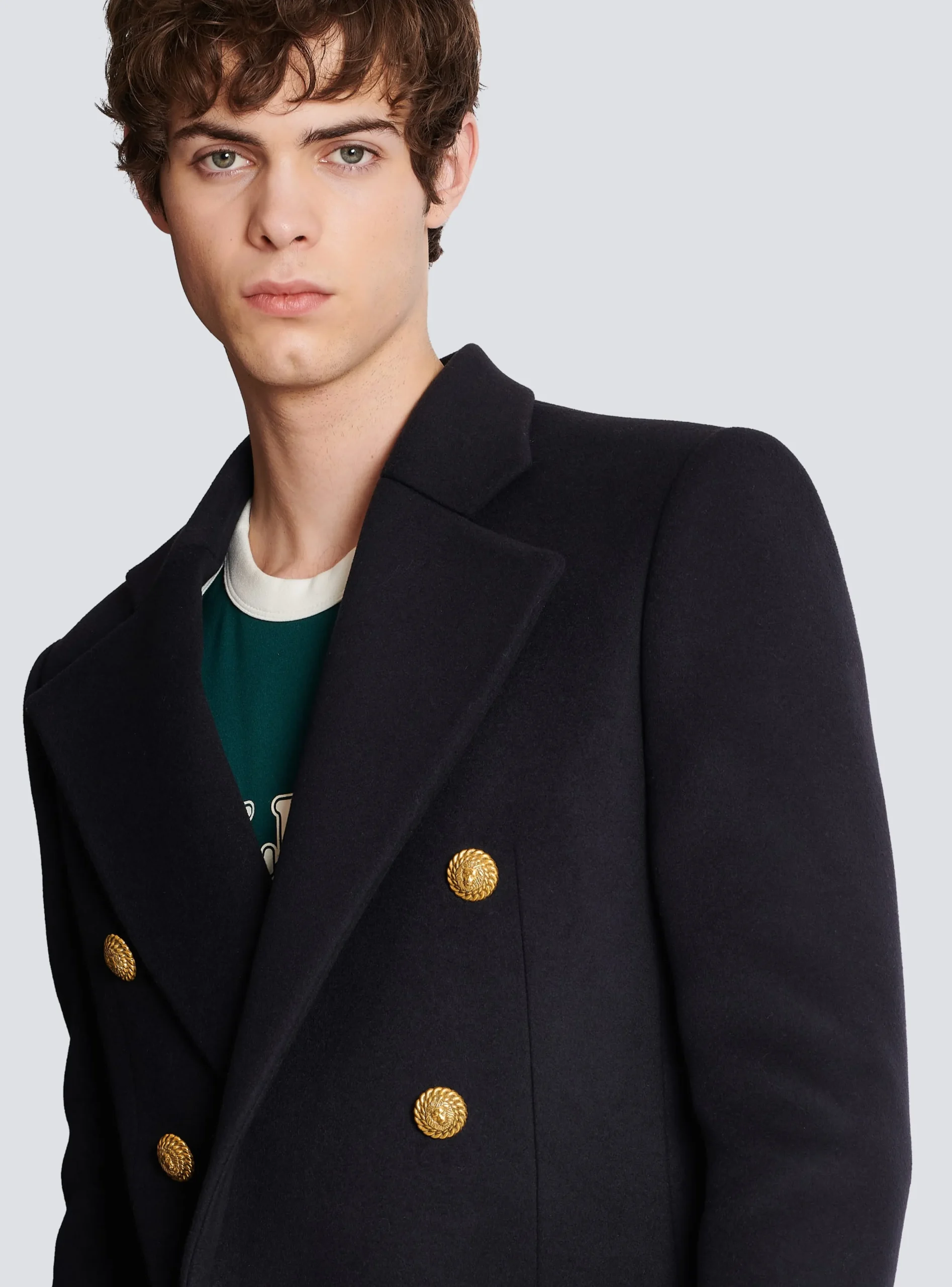 Women Balmain Short Military-style Coat