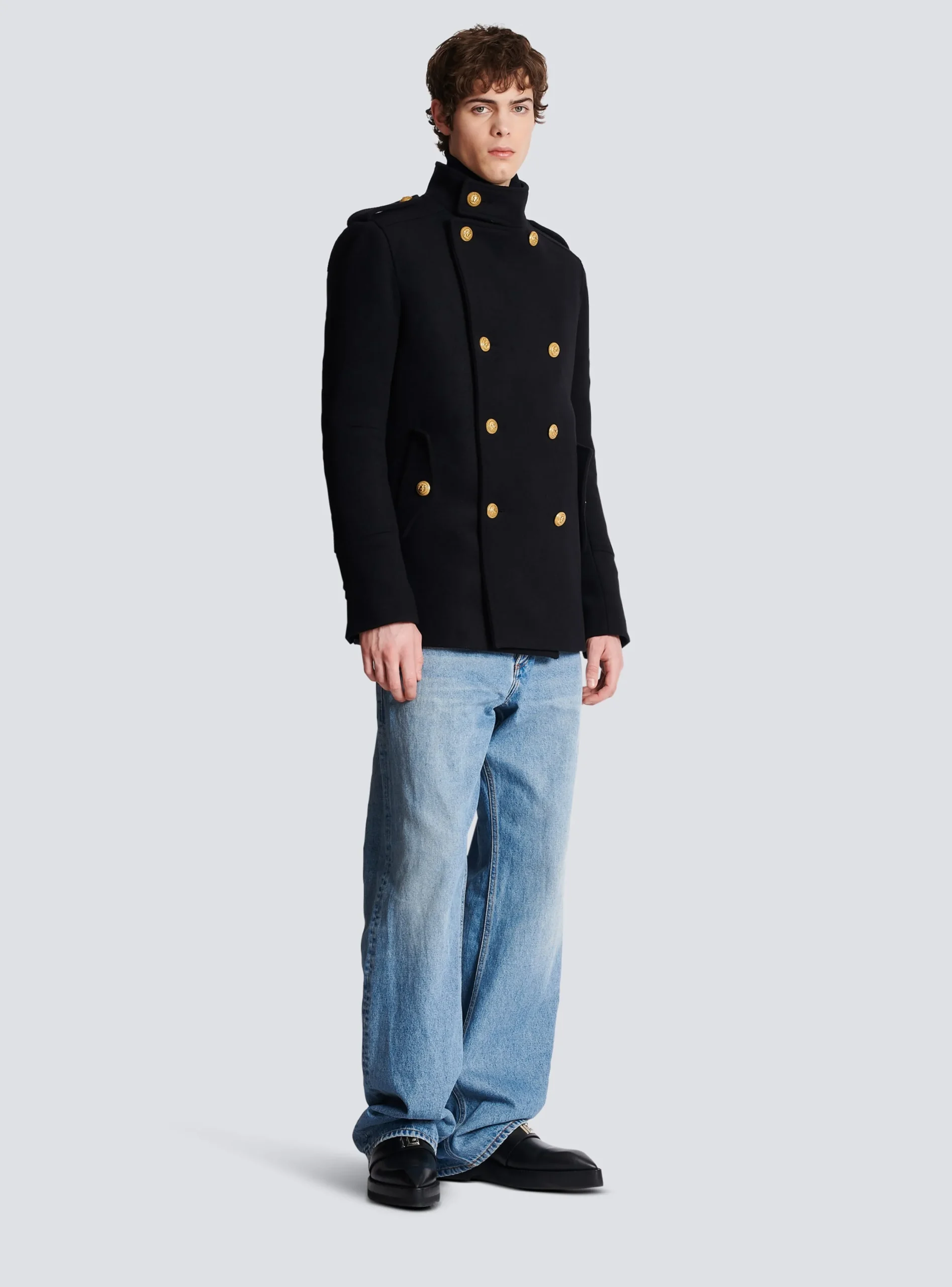 Balmain Short Military-style Coat
