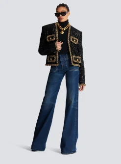 Women Balmain Short Sequin Jacket