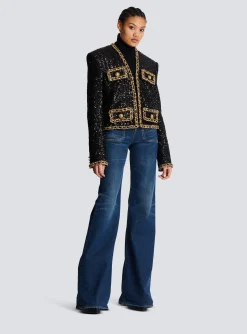 Women Balmain Short Sequin Jacket