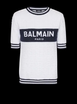 Balmain Short-sleeved PB Labyrinth Knit T-shirt
