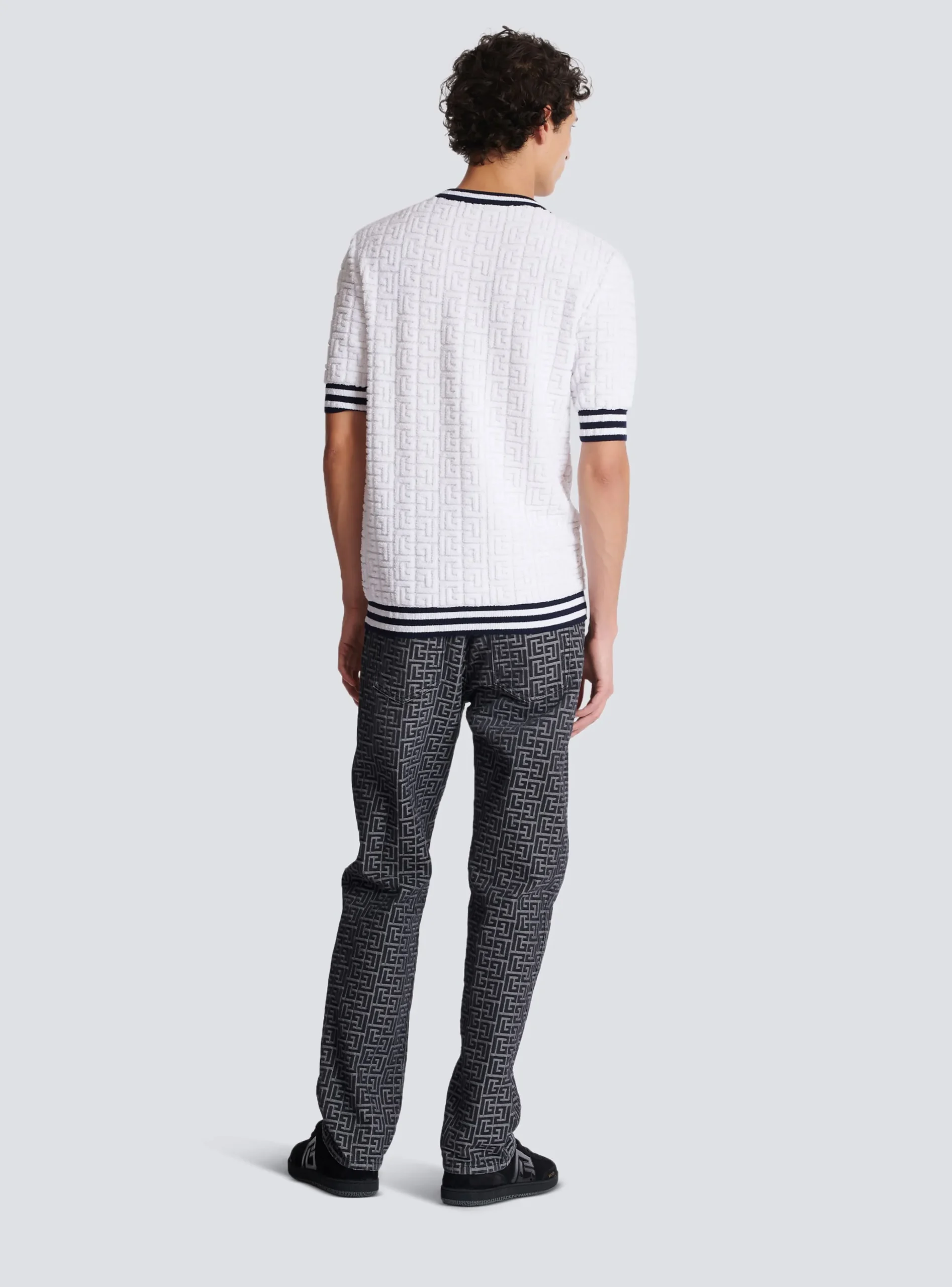 Balmain Short-sleeved PB Labyrinth Knit T-shirt